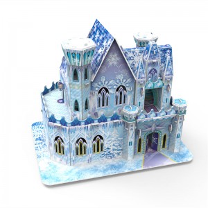 3D Puzzle DIY Dollhouse handmade Miniature Ice Castle with Furniture Pretend Play – C0305