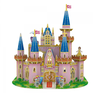 Children DIY character puzzle handmade Princess Castle with Furniture Pretend Play C0306
