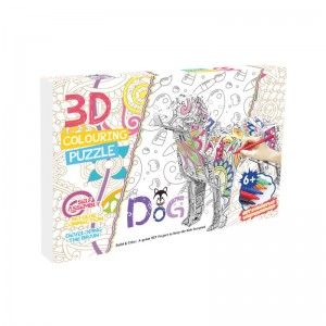 I-3D Animal puzzle DIY Kits Yabantu Abadala Abstract Art Decor Animal Craft Kit Dog