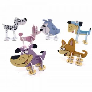 Activity Games 3D Punch-out Puzzles in Six Animal-themed Designs One Puzzle Card Per Polybag P0219
