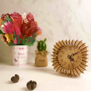 Home Decoration 3D Puzzle DIY Clock Wooden Model Kit Rectangle SZ-12