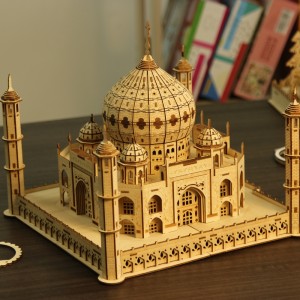 DIY Wood Kit Exquisite Workmanship Taj Mahal Architecture 3D Wooden Puzzle with Quality UV Resistant Gloss – W0212P