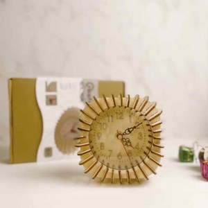 Home Decoration simple Fun Easy DIY Craft 3D Puzzle Clock Wooden Model Kit Oval SZ-14