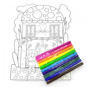 BSCI Printing Factory Suppliers Sweet House Puzzles for Toddlers to Color & Play Cardboard Chunky Puzzle JB-2
