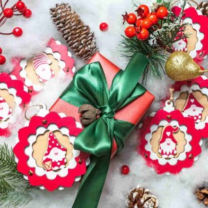 UV Printing Laser Cut Wood Craft Particular Style Of Wooden Cutouts Decoration for Christmas Tree WB015