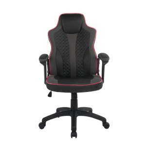 Special design Racing Chair Black PU and Fabric Light Pipe on the Edge of Seat and Back over around