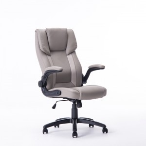 Office Chair with Adjustable Headrest, High Back , Racing Sport Swivel Chair, Flip-Up Armrest Executive Chair PU