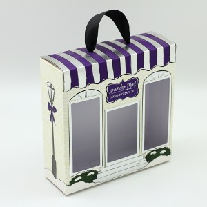 Ribbon handles Folding Carton Box With Visible PET Window Patched