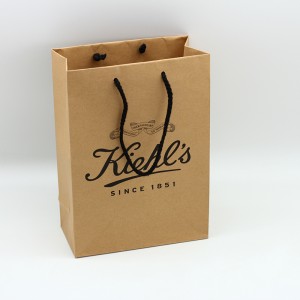 Durable 4C printed Customized Logo Kraft Paper Bag With Nylon Handle