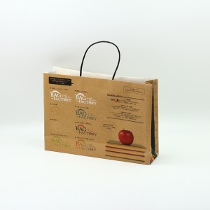 CMYK 4C printed Silver Stamping Customized Kraft Paper Bag With Handle