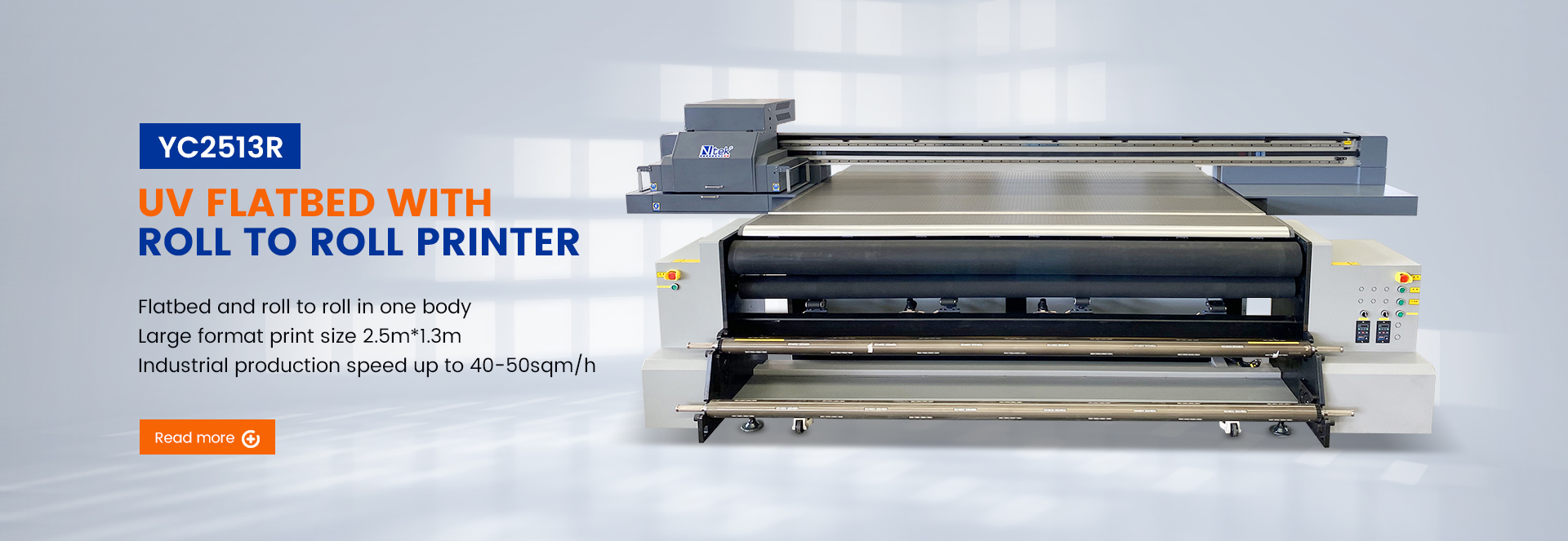 UV Flatbed with Roll To Roll Printer