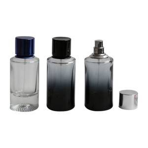Supplier design high quality gradual coating cylinder empty perfume glass bottles