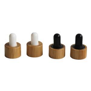 Bamboo dropper cap for essential oil bottle