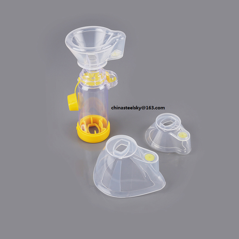 aerosol chamber inhaler Spacer with medical dose, MDI spacer, aerochamber for asthma therapy