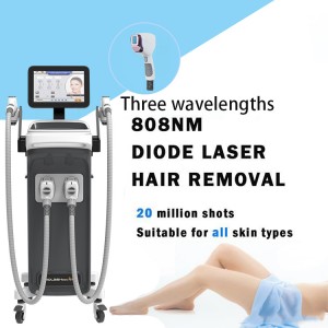 Double handles 808nm diode laser hair removal machine