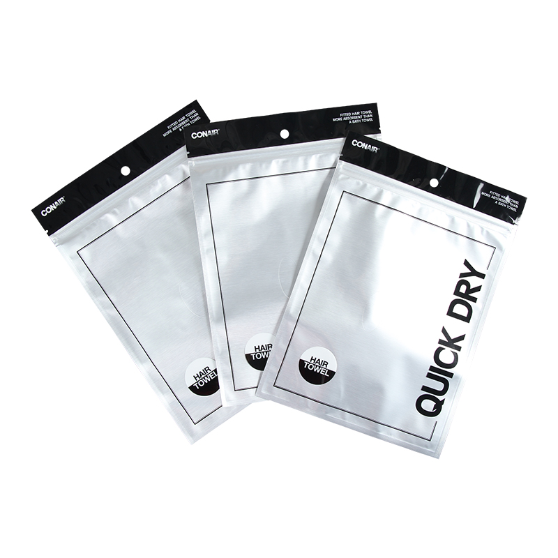 Customized Quick Dry Fitted Hair Towel Packaging Bags