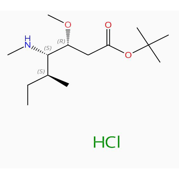 C14H29NO3.ClH Components: 2 Component RN: 474645-22-2 Heptanoic acid, 3- methoxy-5-methyl-4-(methylamino)-, 1,1-dimethy lethyl ester, hydrochloride (1:1), (3R,4S,5S)- (ACI)