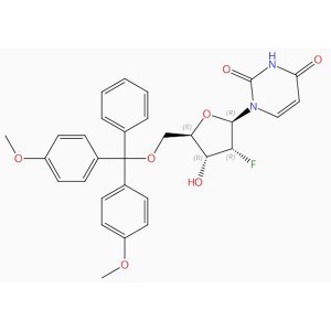 C30H29FN2O7 Уридин, 5′-О-[бис(4-метоксифенил)фенилметил]-2′-дезокси-2′- фтор- (9CI, ACI)