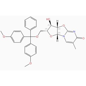 C31H30N2O7 6H-Furo[2′,3′:4,5]oxazolo[3,2-a]pyrimidin-6-one, 2-[[bis(4-methoxy phenyl)phenylmethoxy]methyl]-2,3,3a 9a-tetrahydro-3-hydroxy-7- methyl-, (2R,3R,3aS,9aR)- (9CI, ACI)