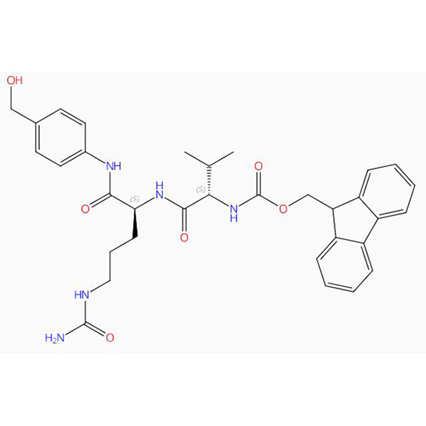 C33H39N5O6 L-Ornitinamid, N-[(9H-fluoren-9-ilmetoksi)karbonil]-L-valil-N5- (aminokarbonil)-N-[4-(hidroksimetil)fenil]- (9CI, ACI)