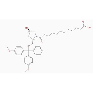 C38H49NO7 1- Pyrrolidinedodecanoic acid, 2- [[bis(4-methoxyphenyl)phenylm ethoxy]methyl]-4-hydroxy-λ-oxo-, (2S,4R)- (ACI)