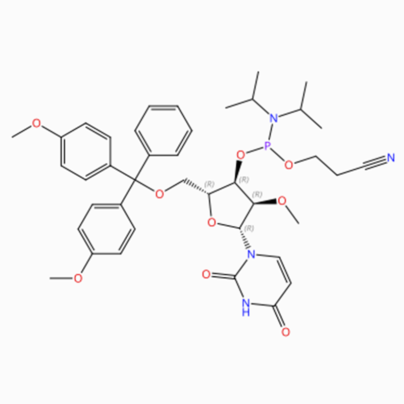 C40H49N4O9P Uridine, 5′ -O- [bis(4-methoxyphenyl)phenylmethyl]-2′ -O-methyl-, 3′ – [2-cyanoethyl N,N-bis(1-methylethyl)phosphoramidite] (ACI)