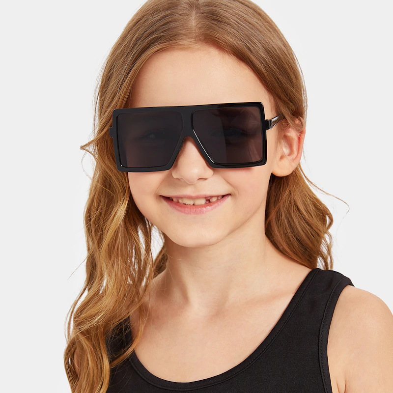 kids square sunglasses big  pc frame children fashion glasses (1)