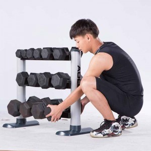 Fitness 5001RK : Rack d'haltères à 3 niveaux pour le stockage d'équipements de gymnastique domestique/commerciaux