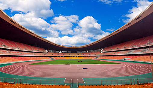 LANZHOU OLIMPIESE SPORTSENTRUM STATDIUM atletiekbaan installasie – gesertifiseerde IAAF Klas 1