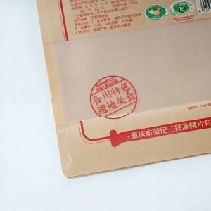 Sac Emballage Flat Bottom Zipper Tea Packaging Pouch Kraft Ziplock Paper Bags With Seal