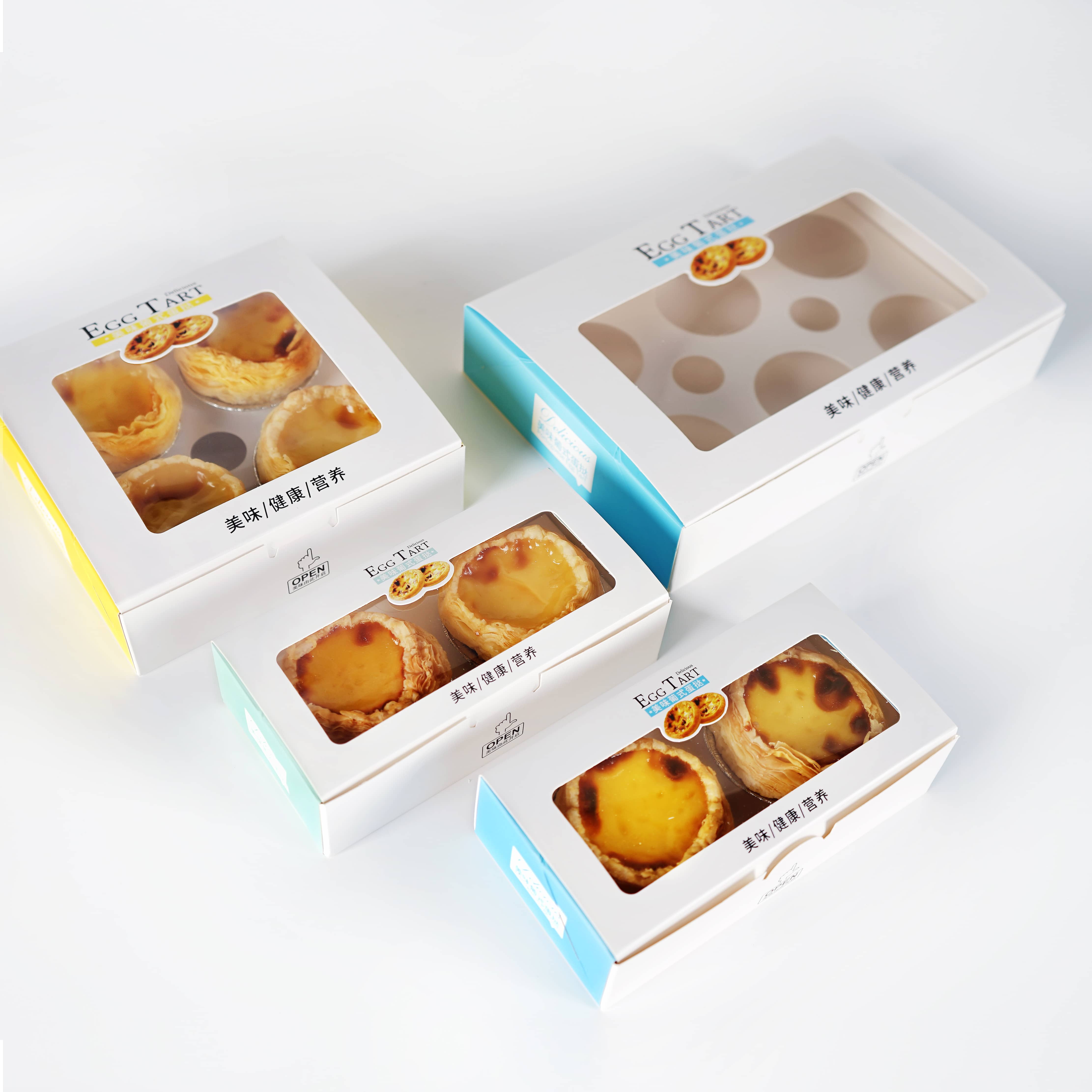 Cup Cake Macaron Tart Dessert Portuguese Egg Tart Box With Clear Lid Featured Image