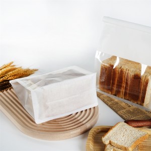 Square Bottom Food Grade Cookies Sandwich Bread Packaging Brown Kraft Paper Bakery Bag