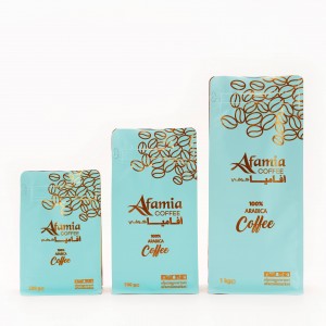 Carry Flat Bottom Pouches Colour With Zipper Coffee Custom Print Emboss Foil Laminated Plastic Bags