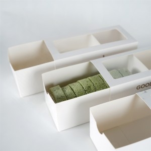 Small White Drawer Bakery Chocolate Macaron Cake Roll Paper Boxes For Slices Of Cakes