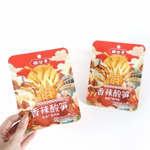 Pure Aluminum Heat Seal 3 Side Seal Snack Bag For Packaging With Hand Hole