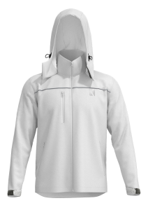 A modern soft shell jacket with hood