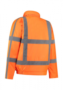 Hi vis Orange Rainproof Seam Taped Winter Jacket EN343:1, EN20471:3