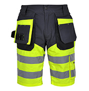 Fluorescent Yellow Shorts with Hanging Pockets: The Ultimate Workwear Essential