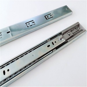 HJ4505 Soft Close Ball Bearing Drawer Runners 3 Section Metal Drawer Guide Rails