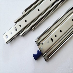 HJ7601 Heavy Duty Locking Ball Bearing Drawer Slides Long Full Extension Runers with Lock