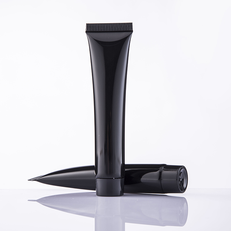 50ml long slim black glossy tube screw cap in stock cosmetic container