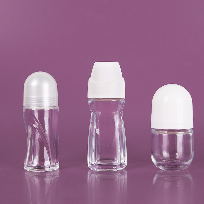 Wholesale 50ml Roller Ball Glass Bottle  Essential Oil Bottles Massage Head Empty Deodorant Container