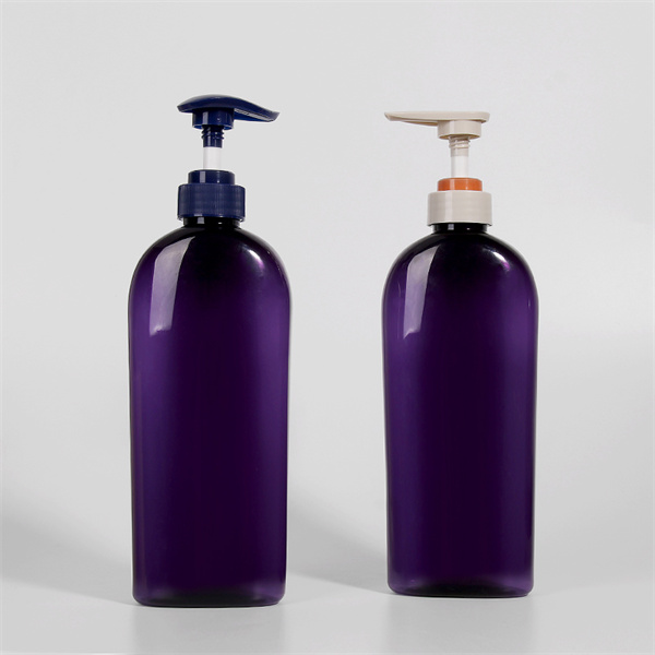 500ml purple  oval shape shampoo bottle packaging