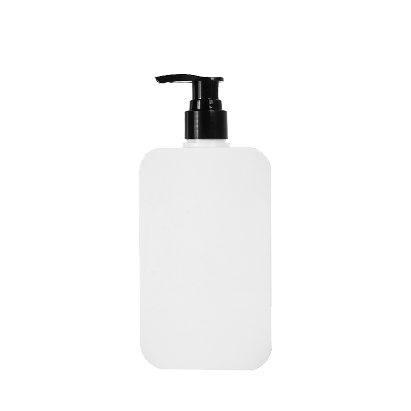 Flat Shape 300ml 10oz custom plastic packaging hand wash liquid soap bottle PETG empty lotion pump bottle