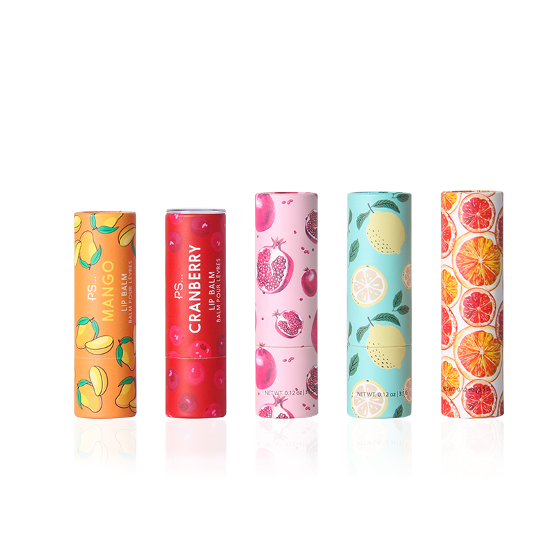 Eco-friendly Paper Tube Lip Gloss Lovely Lip Balm Tubes 4g Cylinder Shaped Cosmetic Packaging