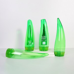 ODM Plastic Bottles With Caps Factory –  Unique Shaped Green Empty Aloe Lotion Gel Plastic Bottles Packaging – Leishuo