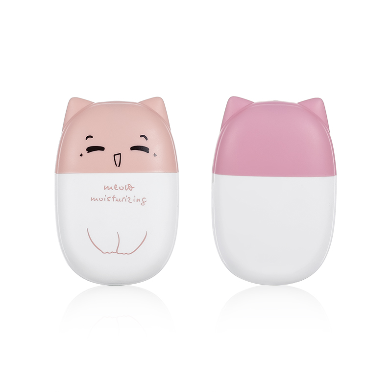 HDPE 60ml Cute oval sunscreen squeeze bottle with cat ear empty refillable container