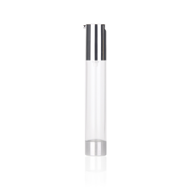 Wholesale 1 oz 30ml Cylinder Silver airless pump bottle cosmetic container