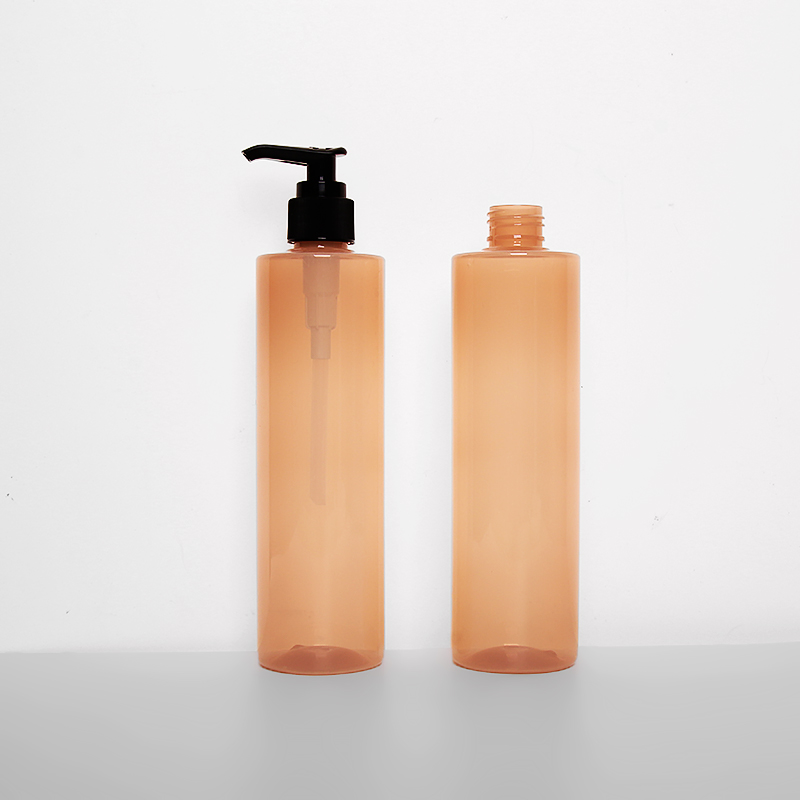Flat shoulder custom color 300ml PET bottle shampoo body wash empty container