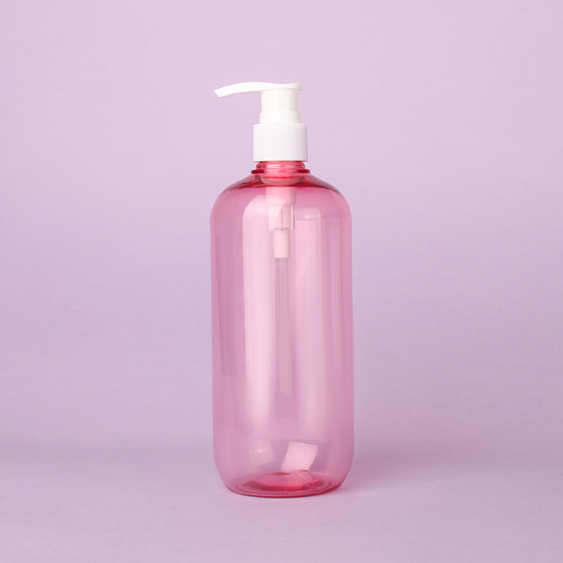 Pink eco friendly big size cosmetic Packaging Lotion Bottle Pump 500ml Boston Bottles